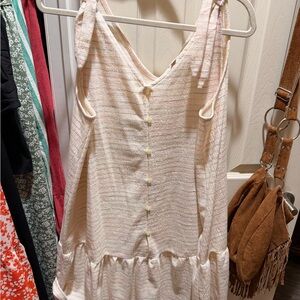 LOFT rainbow stripe button down dress